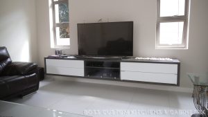 floating shelf with tv
